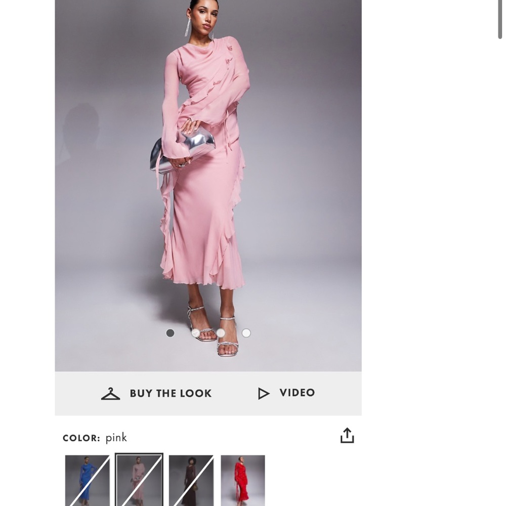 Daska pink chiffon maxi dress in light blush